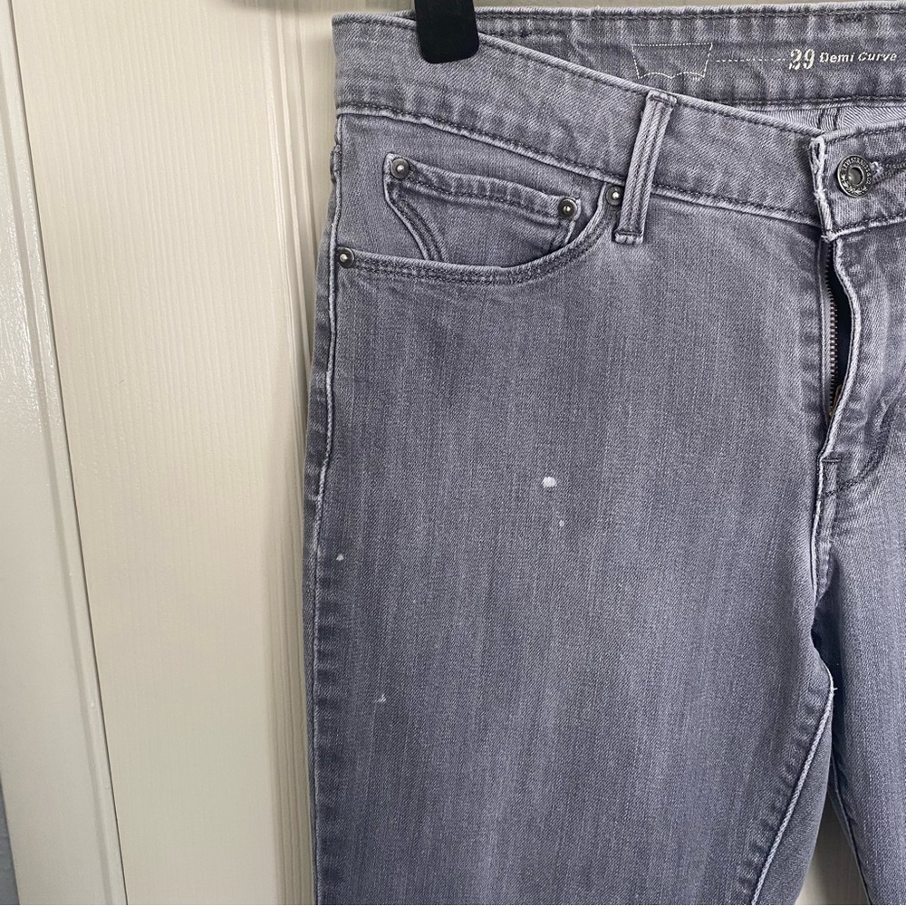 Levi’s Demi Curve Skinny Jeans Women’s 29 Gray Stretch Denim Mid Rise - Picture 4 of 11